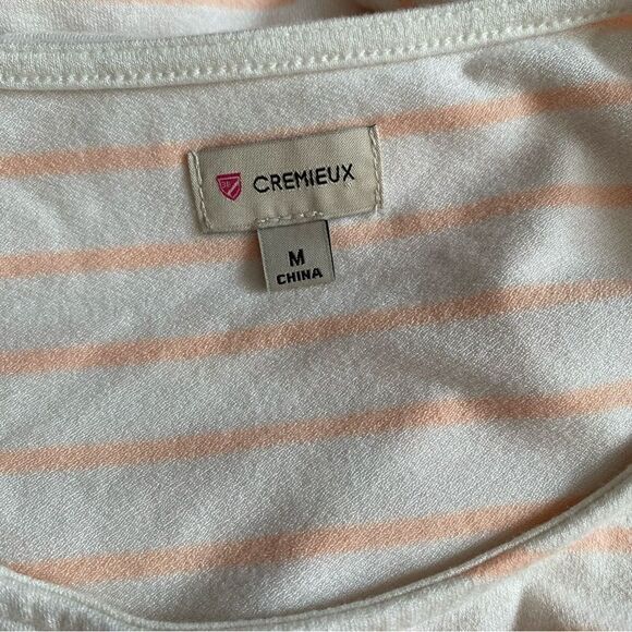 CREMIEUX Women’s PEACH & Cream Striped Bell Sleeve Top Size M - Picture 4 of 6